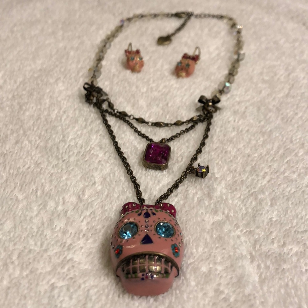 Betsey Johnson skull jewelry set